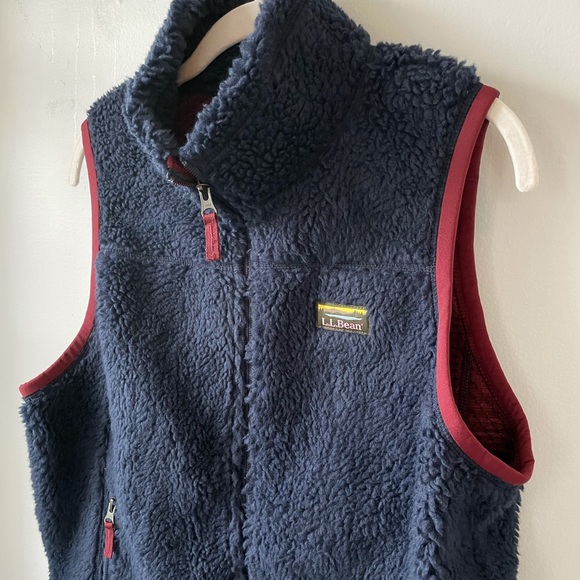 LL Bean Mountain Pile Fleece Vest Sherpa Blue Women's New Medium Outdoors Layer - Picture 7 of 8